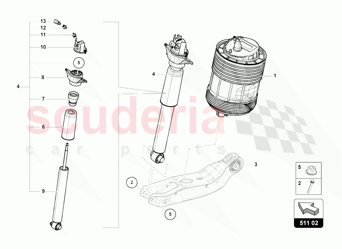 SHOCK ABSORBER of Lamborghini Lamborghini Urus (2018-2019)