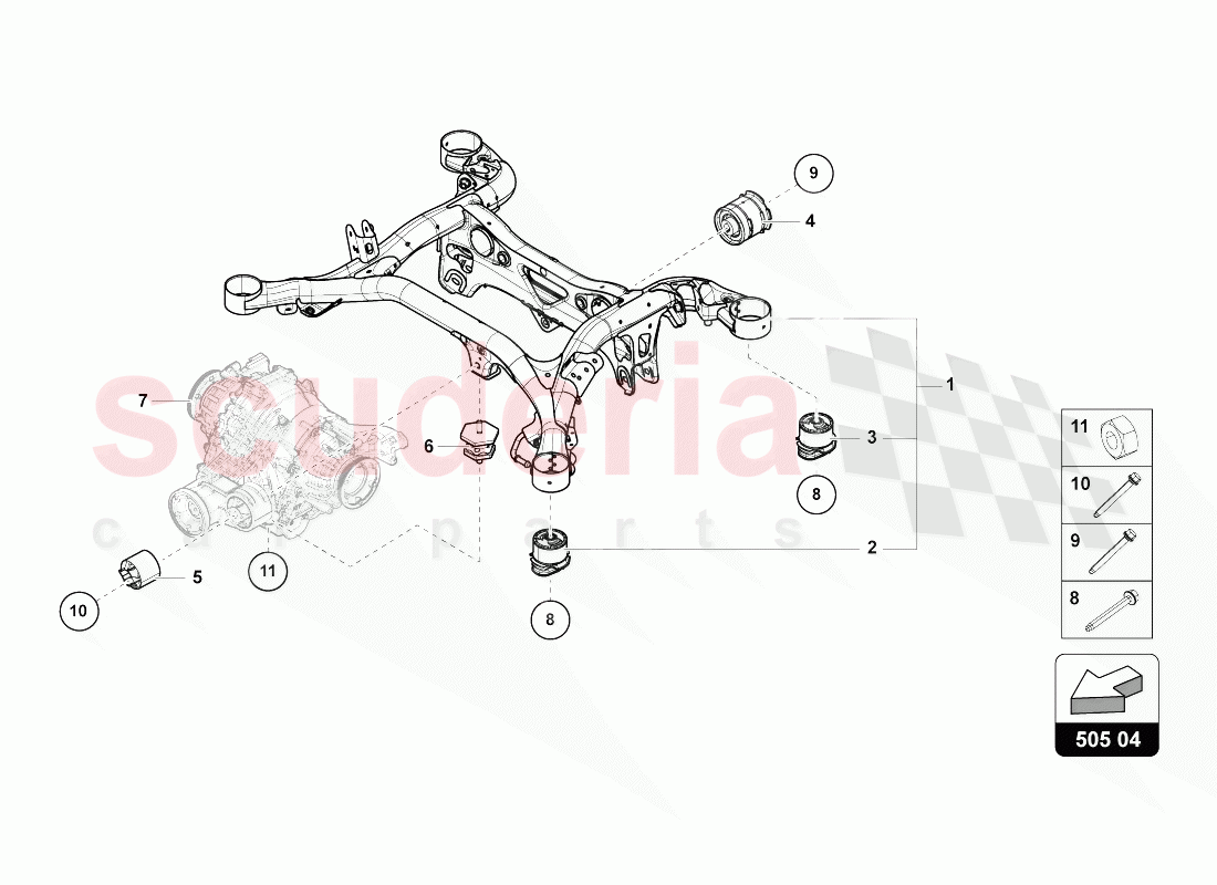 SUSPENSION SUB-FRAME of Lamborghini Lamborghini Urus (2018-2019)