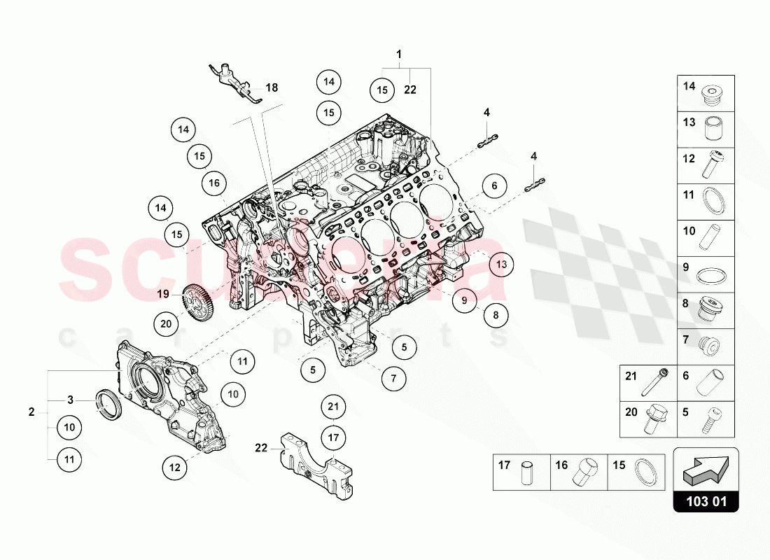 CRANKCASE of Lamborghini Lamborghini Urus (2018-2019)
