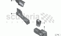 Mounting parts, door trim panel, front