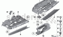 Mounting parts, instr. panel, bottom I