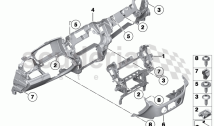 Mounting parts, instr. panel, bottom II